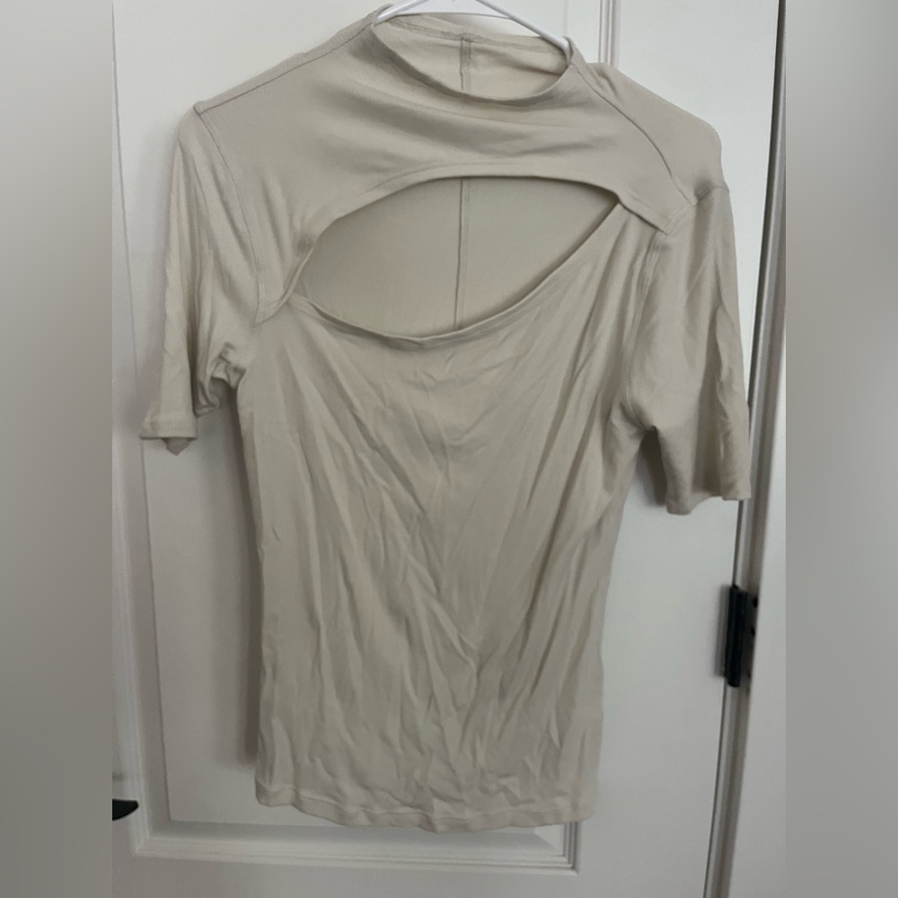 Lululemon Athletica Cream Cut Out Bodysuit